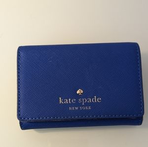 Kate Spade Blue Saffiano Leather Card Case/Wallet